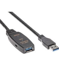 Кабель-адаптер/ Кабель-адаптер USB3.0-repeater, удлинительный активный <Am-->Af> 15м Aopen/qust<ACU827A-15M>