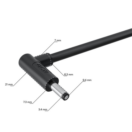 GCR Кабель питания 2.0m USB AM левый угол / DC 3.5х1.35 mm угловой, черный, GCR-56039