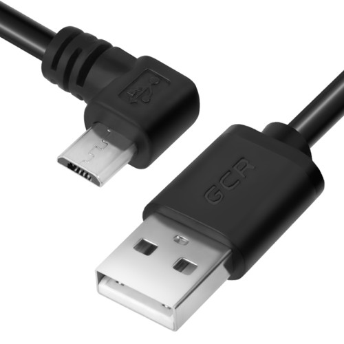 Greenconnect Кабель 0.15m USB 2.0, AM/microB 5pin угловой, черный, 28/28 AWG, экран, армированный, морозостойкий, GCR-UA8AMCB6-BB2S-0.15m