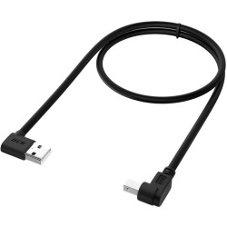 Greenconnect Кабель 0.5m USB 2.0, AM угловой/BM угловой, черный, 28/28 AWG, экран, армированный, морозостойкий, GCR-AUPC5AM-BB2S-0.5m