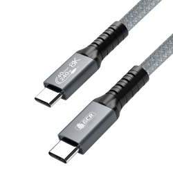 GCR Кабель USB4 Type-C, 0.2m, серый, 40Gbps, 240W, 8K60Hz, GCR-57107