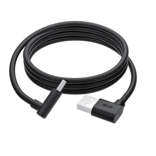 GCR Кабель питания 2.0m USB AM левый угол / DC 3.5х1.35 mm угловой, черный, GCR-56039