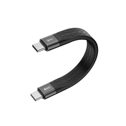 GCR PRO Кабель USB4 Type-C плоский, 0.2m, 40Gbps, 240W, 8K60Hz, M/M, черный, GCR-57140