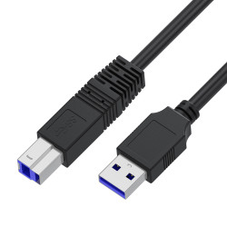 GCR PRO Кабель PROF 2.0m USB 3.0, AM/BM, черный, экран, армированный, морозостойкий, GCR-56667