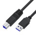 GCR PRO Кабель PROF 2.0m USB 3.0, AM/BM, черный, экран, армированный, морозостойкий, GCR-56667