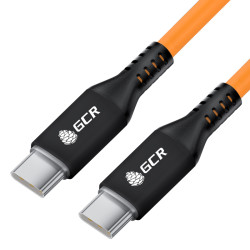 GCR Кабель 1.0m Type C-C POWER DELIVERY 18 W, оранжевый, AL case черный, GCR-55594