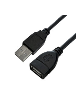 Удлинитель 1.8m USB 2.0, AM/AF, черный