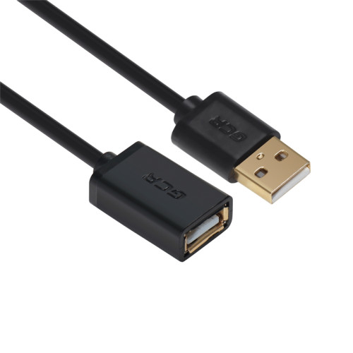 Greenconnect Удлинитель 0.5m USB 2.0, AM/AF, черный, 28/28 AWG, экран, армированный, морозостойкий, GCR-UEC6M-BB2S-0.5m