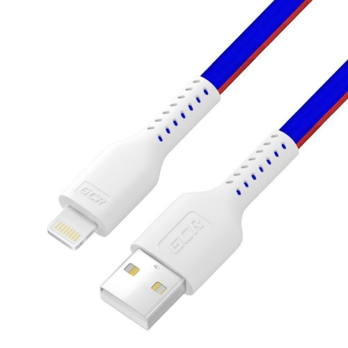 GCR Кабель 1.0m USB AM/Lightning - поддержка всех iOS, MFRi, ТРИКОЛОР Россия, белый ПВХ, GCR-54975