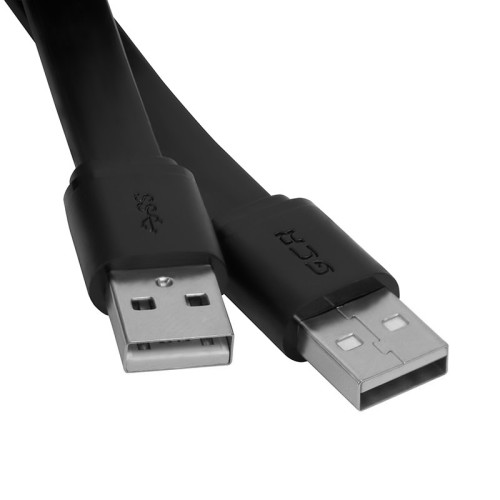 GCR Кабель PROF 2.0m USB 2.0 AM/AM, плоский, черный, 28/24 AWG, экран, заземление, морозостойкий, GCR-UM7M-BС-2.0m