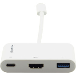 Переходник USB 3.1 тип C вилка на HDMI розетку, USB 3.0 розетку и розетку USB 3.1 Type-C для зарядки мобильных устройств/ Переходник USB 3.1 тип C вилка на HDMI розетку ADC-U31C/M2