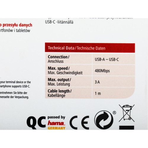 Кабель Hama 00187231 USB (m)-USB Type-C (m) 1м зеленый плоский [00187231]