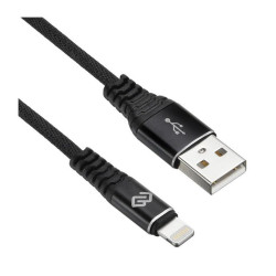 Кабель Digma LIGHT-3M-BRAIDED-BLK USB (m)-Lightning (m) 3м черный [LIGHT-3M-BRAIDED-BLK]