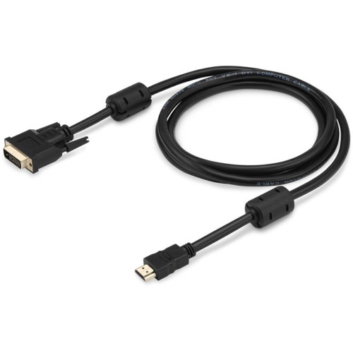 Кабель Buro HDMI (m) DVI-D (m) 1.8м (HDMI-19M-DVI-D-1.8M) феррит.кольца черный [HDMI-19M-DVI-D-1.8M]