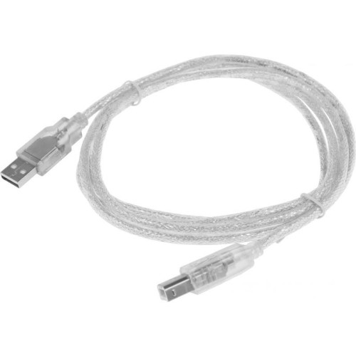 Кабель Buro USB A(m) USB B(m) 1.8м (USB2.0-AM/BM-Trans) прозрачный [USB2.0-AM/BM-TRANS]