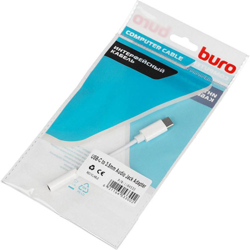 Переходник Buro BHP TPC-JCK Jack 3.5 (f)-USB Type-C (m) белый [BHP TPC-JCK]