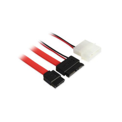 Комплект SATA-кабелей Slim Greenconnect GC- ST302 Slim SATA 13pin AM / SATAII 7pin AM / Molex 4pin AM, пакет, 50 см