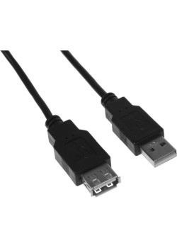 Кабель-удлинитель KingPrice KP-AmAf-v2-1.5m ver2.0 USB A(m) USB A(f) 1.5м черный [KP-AMAF-V2-1.5M]