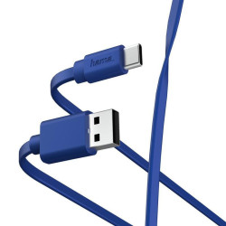Кабель Hama 00187229 USB (m)-USB Type-C (m) 1м синий плоский [00187229]