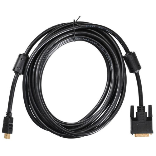 Кабель Buro HDMI (m) DVI-D (m) 5м (HDMI-19M-DVI-D-5M) феррит.кольца черный [HDMI-19M-DVI-D-5M]