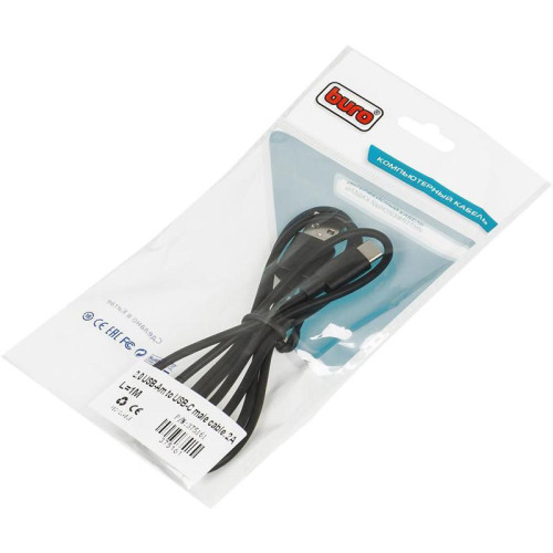 Кабель Buro BHP USB-C 1M USB (m)-USB Type-C (m) 1м черный [BHP USB-C 1M]