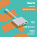Переходник Buro USB Type-C (m) HDMI (f) USB 3.0 A(f) USB Type-C (f) (BHP RET TPC-HDM) белый [BHP RET TPC-HDM]