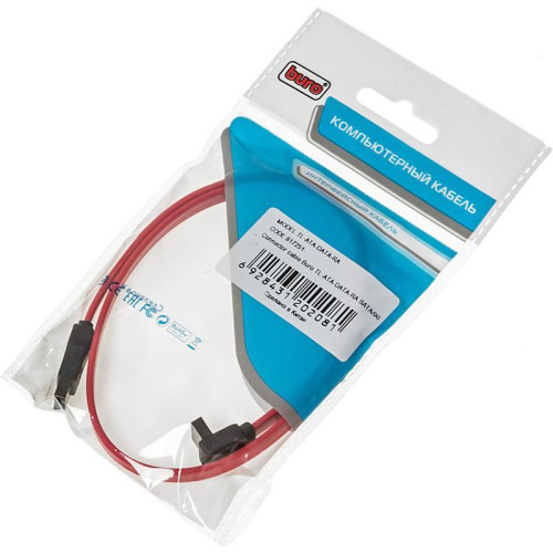 Кабель Buro SATA SATA угловой 0.5м (TL-ATA-DATA-RA) красный [TL-ATA-DATA-RA]