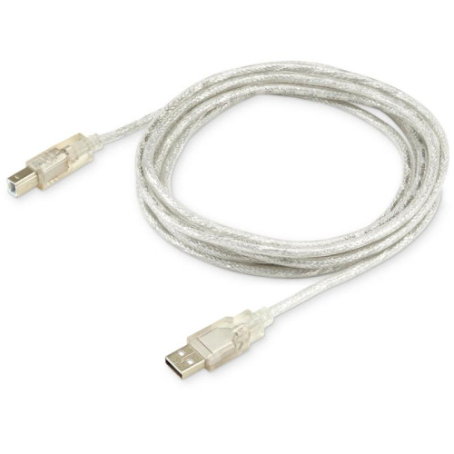 Кабель Buro USB2.0-AM/BM-3-TRANS USB A(m) USB B(m) 3м прозрачный [USB2.0-AM/BM-3-TRANS]
