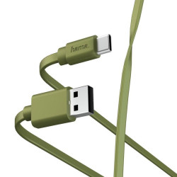 Кабель Hama 00187231 USB (m)-USB Type-C (m) 1м зеленый плоский [00187231]
