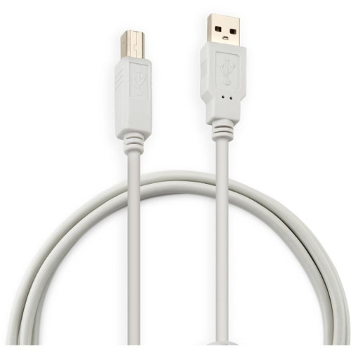 Кабель Buro USB A(m) USB B(m) 1.8м (USB2.0-AM/BM-1.8M-MG) феррит.кольца серый [USB2.0-AM/BM-1.8M-MG]