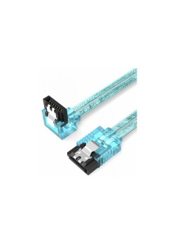 Кабель Vention SATA 3 M/SATA 3 M угол 90 с защелками, голубой - 0.5 м