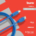 Кабель Buro USB A(m) USB B(m) 1.8м (USB3.0-AM/BM) синий [USB3.0-AM/BM]