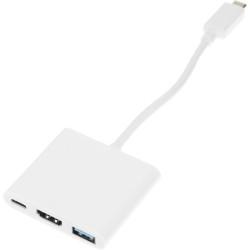 Переходник Buro USB Type-C (m) HDMI (f) USB 3.0 A(f) USB Type-C (f) (BHP RET TPC-HDM) белый [BHP RET TPC-HDM]