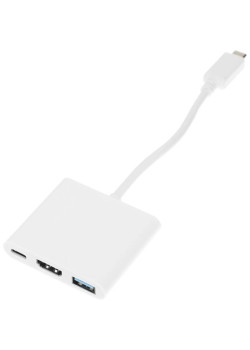 Переходник Buro USB Type-C (m) HDMI (f) USB 3.0 A(f) USB Type-C (f) (BHP RET TPC-HDM) белый [BHP RET TPC-HDM]