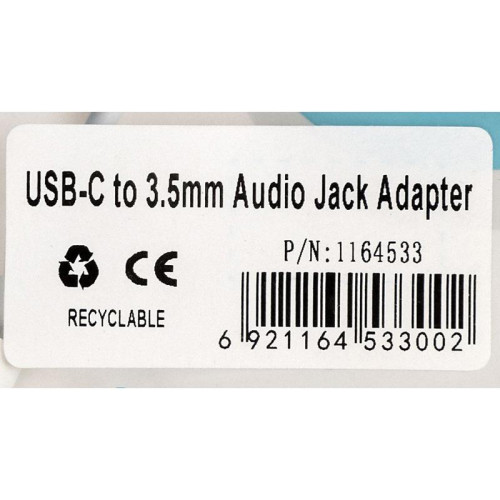 Переходник Buro BHP TPC-JCK Jack 3.5 (f)-USB Type-C (m) белый [BHP TPC-JCK]