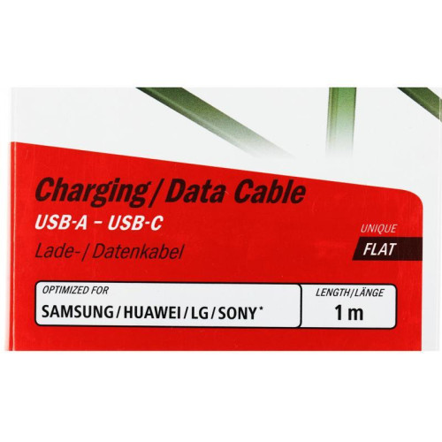 Кабель Hama 00187231 USB (m)-USB Type-C (m) 1м зеленый плоский [00187231]