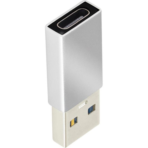 Адаптер Buro ver3.0 USB A(m) USB Type-C (f) (BU-USB3-AM-CF) серебристый