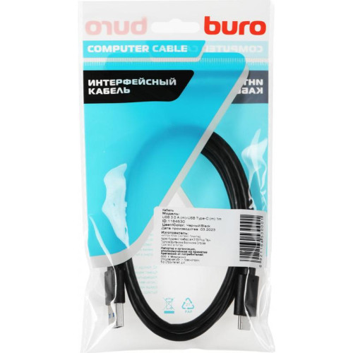 Кабель Buro BHP USB-TPC-1 USB (m)-USB Type-C (m) 1м черный