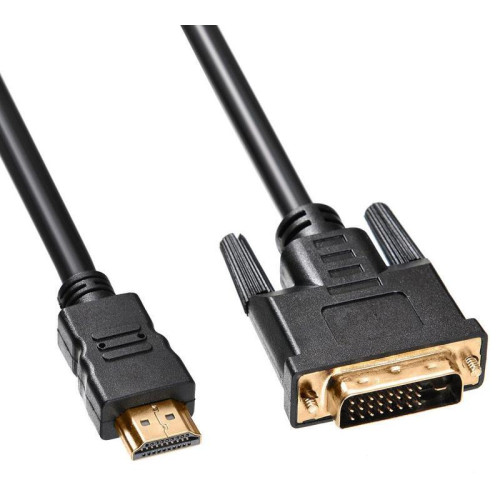 Кабель Buro HDMI (m) DVI-D (m) 5м (HDMI-19M-DVI-D-5M) феррит.кольца черный [HDMI-19M-DVI-D-5M]