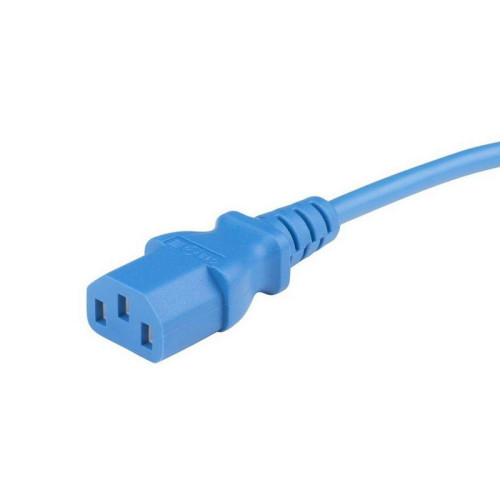 Кабель питания компьютера PWC-IEC13-SHM-1.8-BL (Schuko+C13) (3x0.75), 10A, угловая вилка, 1.8м, цвет синий (ПВС-АП-3*0,75-250-S22C13-10-1,8 ГОСТ 28244-96)