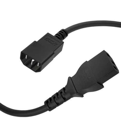 GCR Кабель питания удлинитель 5.0m, С13 - С14, черный, 3*0,75mm