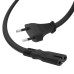 GCR Кабель питания 1.0m, CEE 7/16 / IEC C7, черный, 2*0,5mm, GCR-54292