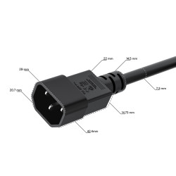GCR Кабель питания PROF 0.5m, С14 - С5, черный, 3*1,0mm, GCR-55958
