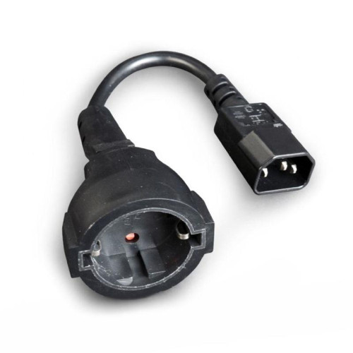 Кабель питания Cablexpert PC-SFC14M-01, 15 см, C14 - евророзетка (Schuko S23), 3*0.75 mm2, 10A (082860) (001473)
