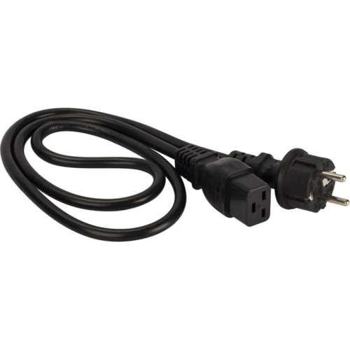 Шнур питания Lanmaster LAN-PP19/SH-1.0-BK C19-Schuko проводник.:3x1.5мм2 1.5м 220В 16А черный