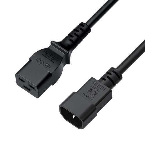 GCR PRO Кабель питания PROF 0.5m, С19 - С14, черный, 3*1,5mm, медь