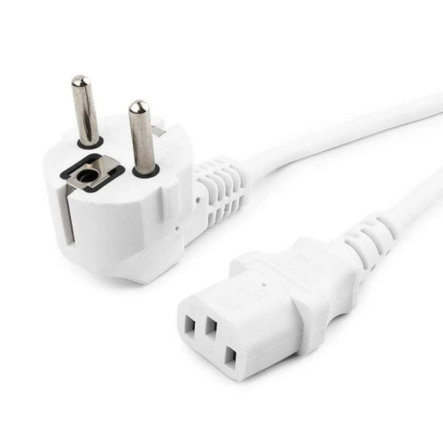 Кабель питания Cablexpert PC-186-1-3 белый, 1.8м, Schuko(S22) - C13, Сечение провода 3x1кв.мм, с заземлением, без индивидуальной упаковки (сборка)