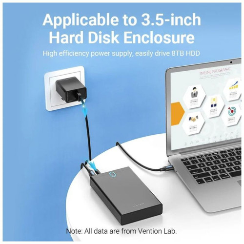 Кабель Vention USB AM/DC-jack 5.5мм M - 1.5м Чёрный