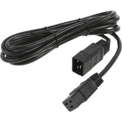 Шнур питания Hyperline PWC-IEC19-IEC20-3.0-BK C19-C20 проводник.:3x1.5мм2 3м 250В 16А (упак.:1шт) черный