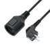 GCR PRO УдлинительPROF черный, 5.0m, евровилка угловая Schuko - евророзетка, 3*1,5mm, медь, GCR-56421